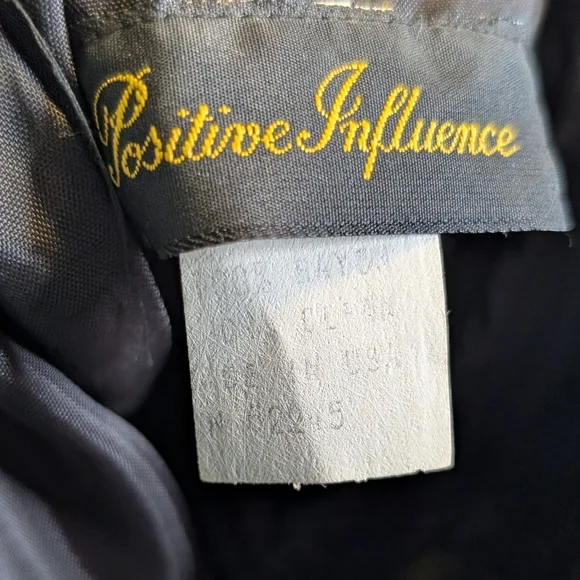 Positive Influence Vintage 80s 90s Strapless Black Velour Gold Dress Size 6